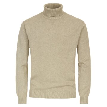 REDMOND Casual Herren Pullover Langarm Rollkragen Comfort Beige