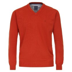 REDMOND Casual Herren Pullover Langarm V-Neck Comfort Terra