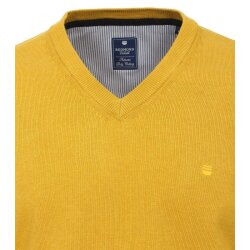 REDMOND Casual Herren Pullover Langarm V-Neck Comfort Gelb
