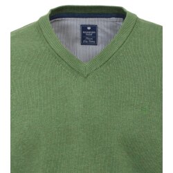 REDMOND Casual Herren Pullover Langarm V-Neck Comfort Grün