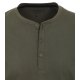 REDMOND Casual Henley Shirt Langarm Knopfleiste Regular Fit Baumwolle Jersey uni Grün