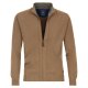 REDMOND Casual Herren Strickjacke Stehkragen Zipper Regular-Fit Camel
