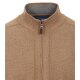 REDMOND Casual Herren Strickjacke Stehkragen Zipper Regular-Fit Camel