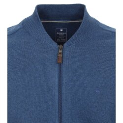 REDMOND Casual Herren Strickjacke College Zipper Comfort Blau