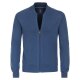 REDMOND Casual Herren Strickjacke College Zipper Comfort Blau