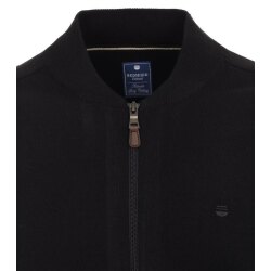REDMOND Casual Herren Strickjacke College Zipper Comfort Schwarz