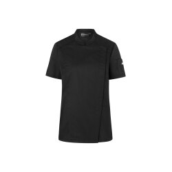 KARLOWSKY Damen Kochjacke  Kurzarm Druckknöpfe Schwarz
