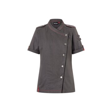 KARLOWSKY Damen Kochjacke Denim-Style ROCK-CHEF® Kurzarm Schwarz