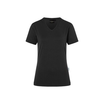 KARLOWSKY Damen T-Shirt CASUAL-FLAIR V-Neck Modern Schwarz