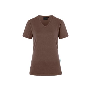 KARLOWSKY Damen T-Shirt CASUAL-FLAIR V-Neck Modern Hellbraun
