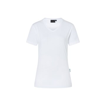 KARLOWSKY Damen T-Shirt CASUAL-FLAIR V-Neck Modern Weiß