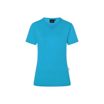 KARLOWSKY Damen T-Shirt CASUAL-FLAIR V-Neck Modern Pazifikblau