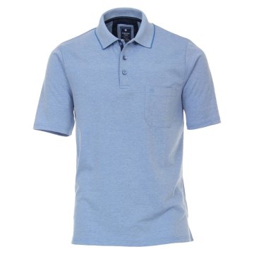 REDMOND Casual Herren Polo-Shirt Kurzarm Regular-Fit Jersey Blau 4XL