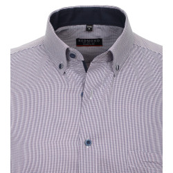 REDMOND Klassisches Herren Businesshemd Langarm Button-Down-Kragen Comfort Fit Baumwolle Struktur Bügelfrei Rosa Größe 4XL