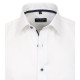 REDMOND Klassisches Herren Businesshemd Langarm Kentkragen Comfort Fit Baumwolle Struktur Bügelfrei Weiß Größe M