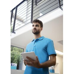 KARLOWSKY Workwear Herren Poloshirt MODERN-FLAIR Pazifikblau M