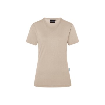 KARLOWSKY Damen T-Shirt CASUAL-FLAIR V-Neck Modern Sand L