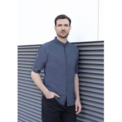 KARLOWSKY Herren Kochjacke Kurzarm Modern-Fit Anthrazit