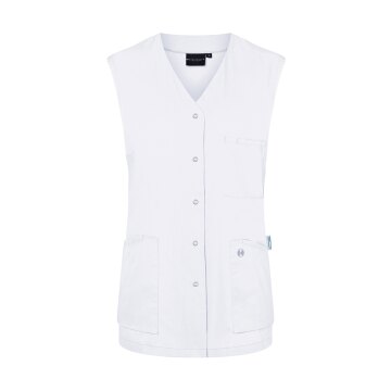 KARLOWSKY Damen Kasack ESSENTIAL Ärmellos V-Neck Modern-Fit Weiß