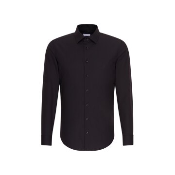 Seidensticker BUSINESS Hemd 72er Langarm Kent Slim-Fit Schwarz