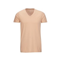 Seidensticker Herren T-Shirt Kurzarm V-Neck Slim Jersey Nude