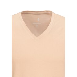 Seidensticker Herren T-Shirt Kurzarm V-Neck Slim Jersey Nude