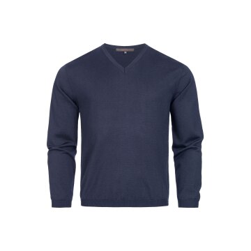 Greiff STRICK Herren Pullover Langarm V-Neck Regular Dunkelblau