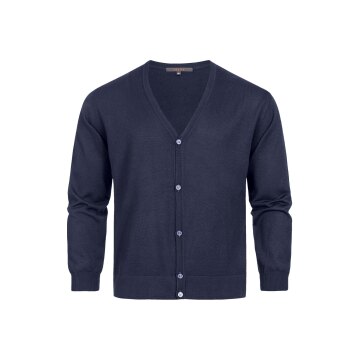 Greiff STRICK Herren Strickjacke Langarm V-Neck Regular Dunkelblau