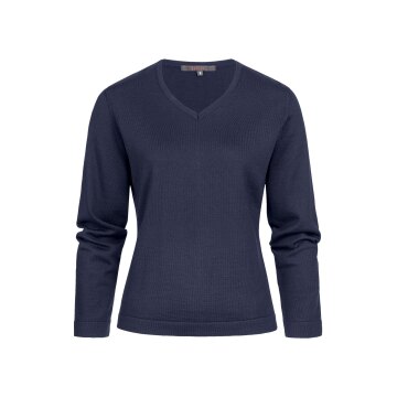 Greiff STRICK Damen Strickpullover Langarm V-Neck Dunkelblau