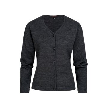 Greiff STRICK Damen Strickjacke V-Neck Knopfleiste Dunkelgrau