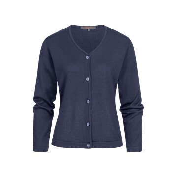 Greiff STRICK Damen Strickjacke V-Neck Knopfleiste Dunkelblau