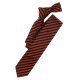 VENTI Herren Business-Krawatte 6cm Seide gewebt Orange gestreift