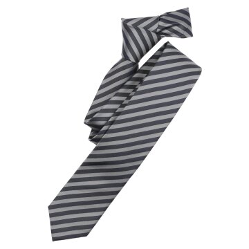 VENTI Herren Business-Krawatte 6cm Seide gewebt Silbergrau gestreift