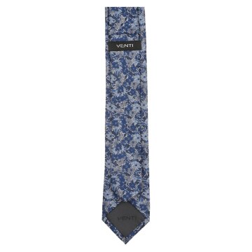 VENTI Herren Krawatte 6cm Seide gewebt Blau geblümt