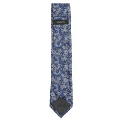 VENTI Herren Krawatte 6cm Seide gewebt Blau geblümt