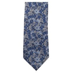 VENTI Herren Krawatte 6cm Seide gewebt Blau geblümt