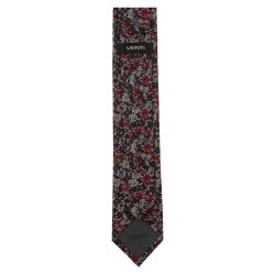 VENTI Herren Krawatte 6cm Seide gewebt Rot geblümt