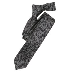 VENTI Herren Krawatte 6cm Seide gewebt Schwarz geblümt