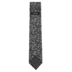 VENTI Herren Krawatte 6cm Seide gewebt Schwarz geblümt