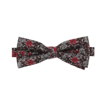 VENTI Herren Fliege 12x5cm Seide gewebt Rot geblümt