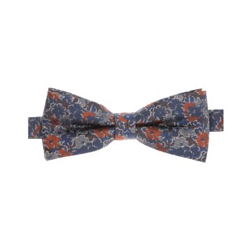 VENTI Herren Fliege 12x5cm Seide gewebt Orange geblümt