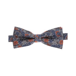VENTI Herren Fliege 12x5cm Seide gewebt Orange geblümt