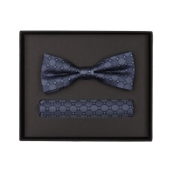 VENTI Herren Fliege Einstecktuch Set-2-tlg Seide Blau...