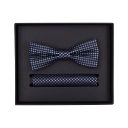 VENTI Herren Fliege Einstecktuch Set-2-tlg Seide Blau...