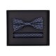 VENTI Herren Fliege Einstecktuch Set-2-tlg Seide Blau gemustert