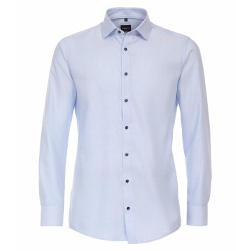 VENTI Herren Businesshemd Langarm Kent Modern-Fit Twill Hellblau 40