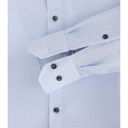 VENTI Herren Businesshemd Langarm Kent Modern-Fit Twill Hellblau 40
