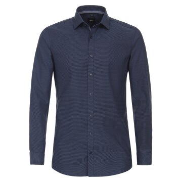 VENTI Herren Businesshemd Langarm Kent Body-Fit Marine 40