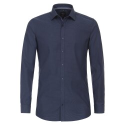 VENTI Herren Businesshemd Langarm Kent Body-Fit Marine 40