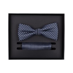 VENTI Herren Fliege Einstecktuch Set Seide Hellblau...